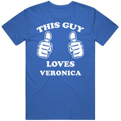 This Guy Loves Veronica Name Mens Soft Cotton Tee T Shirt