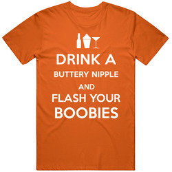 Buttery Nipple Drink Flash Boobies Funny Keep Calm Parody Mens Soft Cotton Tee T Shirt