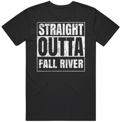 Straight Outta Fall River City Grunge Worn Look Parody Mens Soft Cotton Tee T Shirt