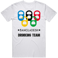 Bangladesh Drinking Team Olympic Ring Beer Tab Games Mens Soft Cotton Tee T Shirt