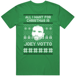 Joey Votto All I Want For Christmas Cincinnati Baseball Fan Ugly Christmas Mens Soft Cotton Tee T Shirt