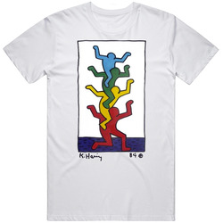 Keith Haring Four Stacked Men Art Mens Soft Cotton Tee T Shirt