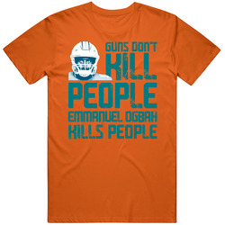 Emmanuel Ogbah Guns Dont Kill Miami Football Fan Mens Soft Cotton Tee T Shirt