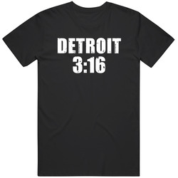 Detroit 3:16 Stone Cold Steve Austin Wrestling Parody Mens Soft Cotton Tee T Shirt