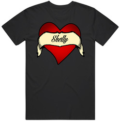 Heart Shelly Tattoo Name Mens Soft Cotton Tee T Shirt