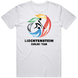 Liechtenstein Curling Team 2014 Olympic Sochi Vintage Distressed Mens Soft Cotton Tee T Shirt
