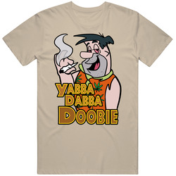 Yabba Dabba Doobie Flinstones Funny Stoner Weed Pot Kush Enthusiast Mens Soft Cotton Tee T Shirt
