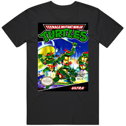 Nintendo Nes Teenange Mutant Ninja Turtles Retro 80s Videwo Game Cover Mens Soft Cotton Tee T Shirt