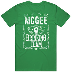 Mcgee Irish Drinking Team Whiskey Beer Custom Name St Patricks Day Mens Soft Cotton Tee T Shirt