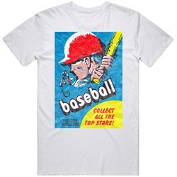 Topps Pro Baseball Bubble Gum Cards Stickers Vintage Mens Soft Cotton Tee T Shirt