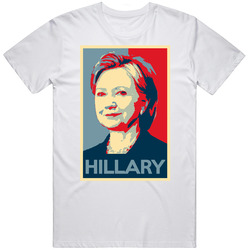 Obama Hope Style Poster Hillary Clinton Mens Soft Cotton Tee T Shirt