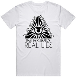 Real Eyes Realize Real Lies Famous Rapper Quote Music Fan Mens Soft Cotton Tee T Shirt