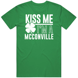 Mcconville Kiss Me Im Irish Parody Custom Last Name St Patricks Day Mens Soft Cotton Tee T Shirt