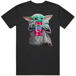 Baby Yoda The Child Mandalorian Fanta Cherry Soda Pop Drink Mens Soft Cotton Tee T Shirt