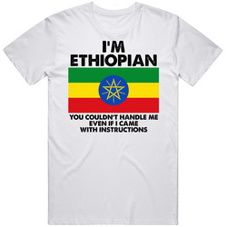 I'm Ethiopian Nationality Flag You Couldn't Handle Me Mens Soft Cotton Tee T Shirt
