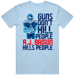 Guns Dont Kill A.j. Brown Kills People Tennessee Football Mens Soft Cotton Tee T Shirt