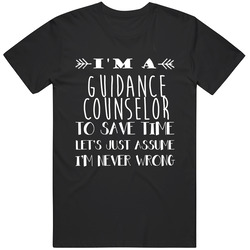 Guidance Counselor  To Save Time Occupation Mens Soft Cotton Tee T Shirt