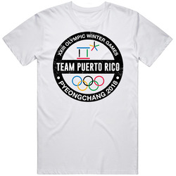 Team Puerto Rico Pyeongchang 2018 Winter Olympic Games Country Fan Mens Soft Cotton Tee T Shirt