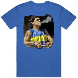Diego Maradona Cigar Argentine Soccer Football Legend Fan Mens Soft Cotton Tee T Shirt