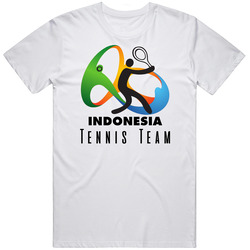 Indonesia Tennis Team Rio 2016 Olympic Event Logo Mens Soft Cotton Tee T Shirt
