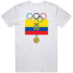 Ecuador Pyeongchang 2018 Winter Olympics Flag Gold Medal Mens Soft Cotton Tee T Shirt