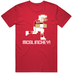 Mike Mcglinchey #69 Tecmo Player San Francisco Football Fan Mens Soft Cotton Tee T Shirt