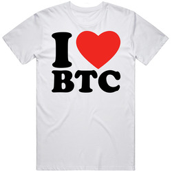 I Heart Btc Bitcoin Mens Soft Cotton Tee T Shirt
