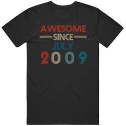 Awesome Since July 2009 Cool Birthdate Mens Soft Cotton Tee T Shirt
