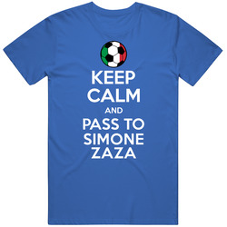 Keep Calm And Pass To Simone Zaza Italy Soccer Futbol Euro 2016 Mens Soft Cotton Tee T Shirt