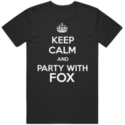 Keep Calm And Party With Fox Mens Soft Cotton Tee T Shirt