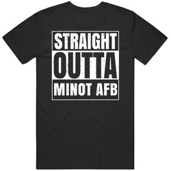 Straight Outta Minot Afb North Dakota City Compton Parody Grunge Mens Soft Cotton Tee T Shirt