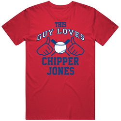 This Guy Loves Chipper Jones Atlanta Baseball Player Classic Mens Soft Cotton Tee T Shirt