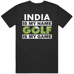 India Is My Name Golf My Game Cool Sports Mens Soft Cotton Tee T Shirt