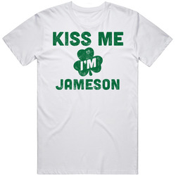 Kiss Me I'm Jameson Funny St Patricks Day Irish Beer Drinking Mens Soft Cotton Tee T Shirt
