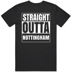 Straight Outta Nottingham United Kingdom Compton Parody Grunge City Mens Soft Cotton Tee T Shirt
