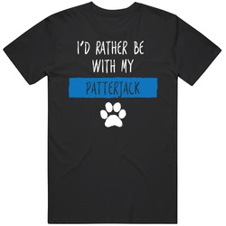 I'd Rather Be With My Patterjack Dog Lover Mens Soft Cotton Tee T Shirt