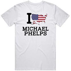 I Love Michael Phelps Usa Swimming 4 X 100 M Medley Relay Olympics Mens Soft Cotton Tee T Shirt