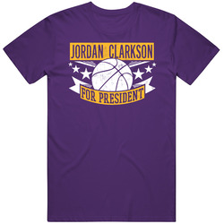 Jordan Clarkson For President Los Angeles La Basketball Player Funny Sports Fan Mens Soft Cotton Tee T Shirt