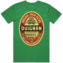 Duignan Original Irish Stout Beer Label St Patricks Day Last Name Mens Soft Cotton Tee T Shirt