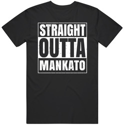 Straight Outta Mankato Minnesota City Compton Parody Grunge Mens Soft Cotton Tee T Shirt