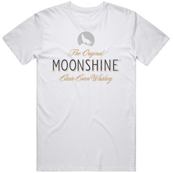 The Original Moonshine Clear Corn Whiskey Label Logo Mens Soft Cotton Tee T Shirt