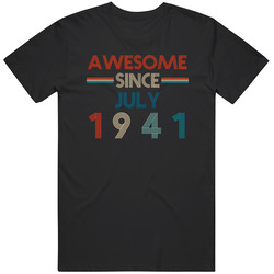 Awesome Since July 1941 Cool Birthdate Mens Soft Cotton Tee T Shirt