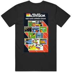 Activision Poster Video Game Catridge Catalog Retro Gaming Fan Mens Soft Cotton Tee T Shirt