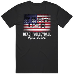 United States Usa Beach Volleyball Rio 2016 Olympic Team Flag Mens Soft Cotton Tee T Shirt