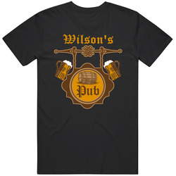 Wilson Pub Bar Drinking Cards Fathers Day Dad Mens Soft Cotton Tee T Shirt