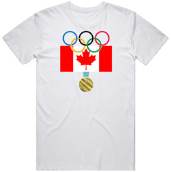 Canada Pyeongchang 2018 Winter Olympics Flag Gold Medal Mens Soft Cotton Tee T Shirt