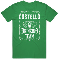 Costello Irish Drinking Team Whiskey Beer Custom Name St Patricks Day Mens Soft Cotton Tee T Shirt
