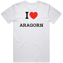 I Love Heart Aragorn First Name Worn Look Mens Soft Cotton Tee T Shirt