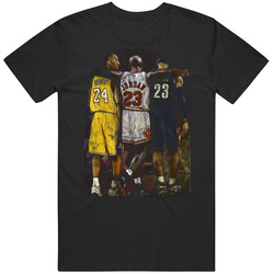 Michael Jordan Kobe Bryant Lebron James Basketball Legends Worn Look Mens Soft Cotton Tee T Shirt