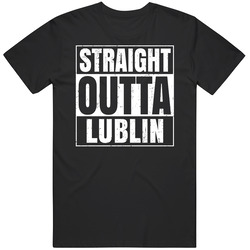 Straight Outta Lublin Poland Compton Parody Grunge City Mens Soft Cotton Tee T Shirt